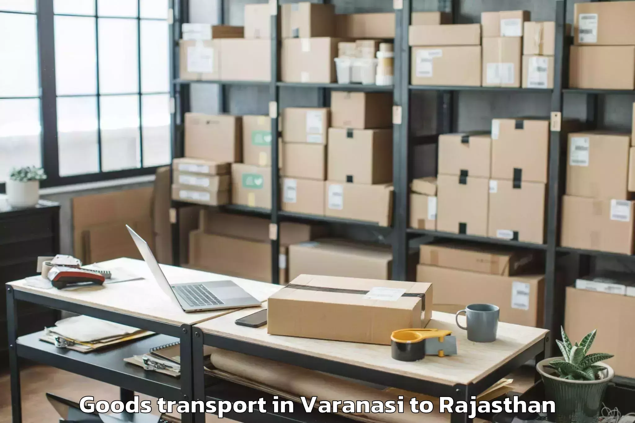 Leading Varanasi to Mewar University Chittorgarh Goods Transport Provider